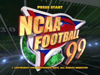 NCAA Football 99 title screen for Playstation